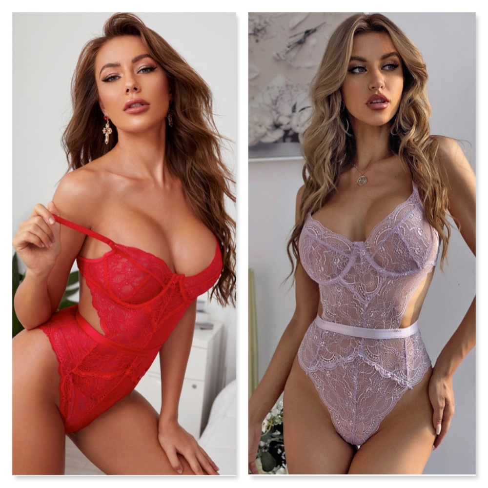 Black Lace Cut Out Teddy - Picture 15 of 16